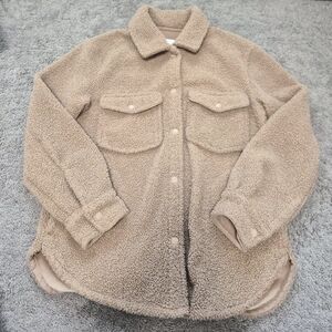 Abercrombie Brown Jacket button down shacket Teddy